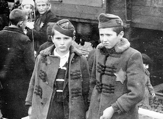 At Birkenau
                                                      to the gas
                                                      chamber
